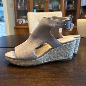 Sole Society Taupe Wedge Sandals